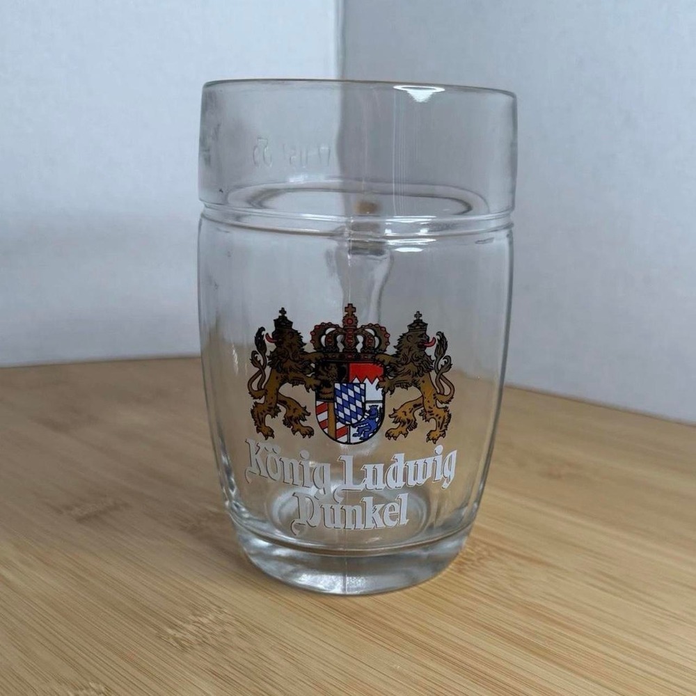 VINTAGE Konig Ludwig Dunkel Glass Beer Mug